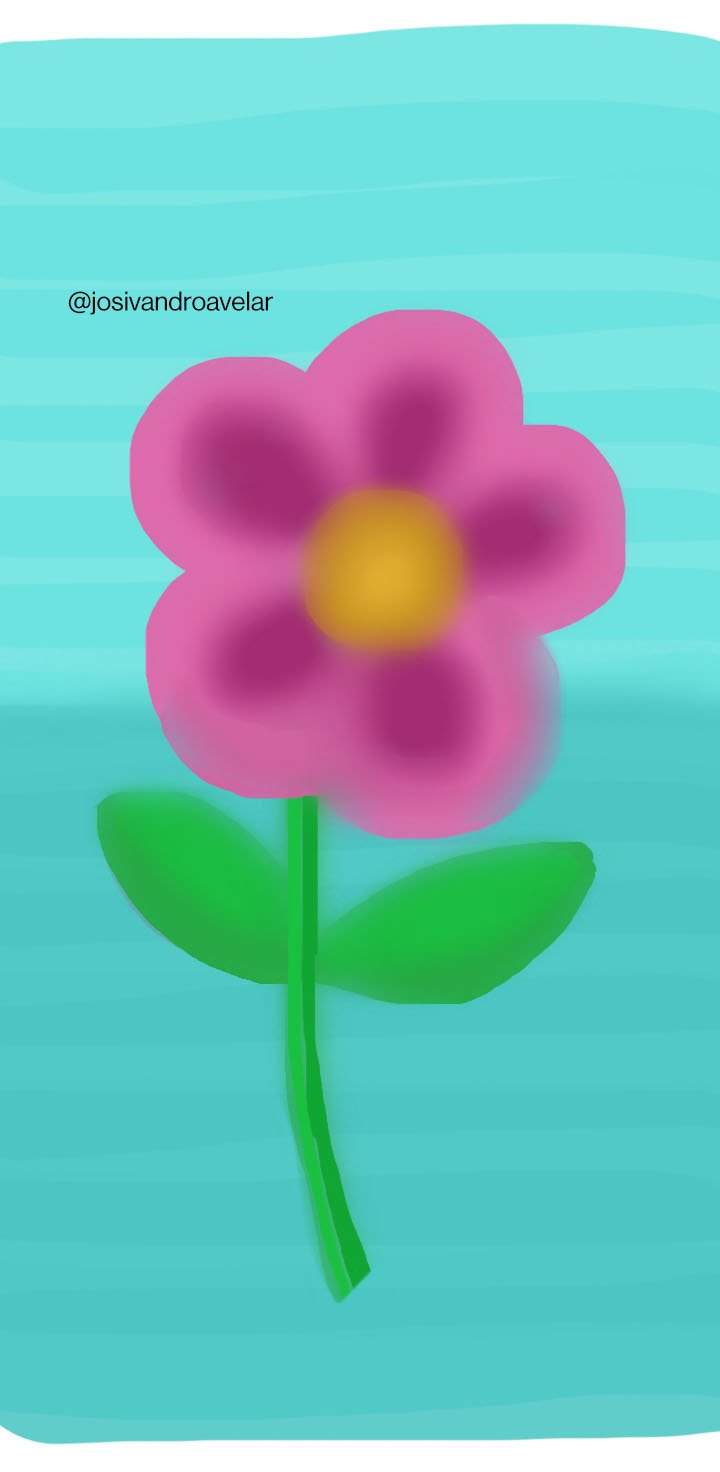 Artes digitais: desenhando uma flor 1 O primeiro desenho de flor que eu fiz.