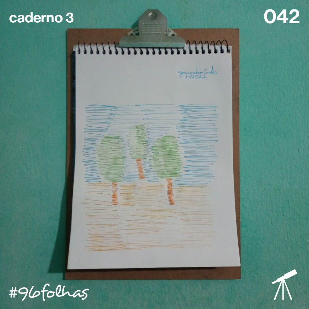 #96folhas- Paisagem esferográfica 1 Desenho de uma paisagem esferográfica no terceiro caderno de #96folhas.