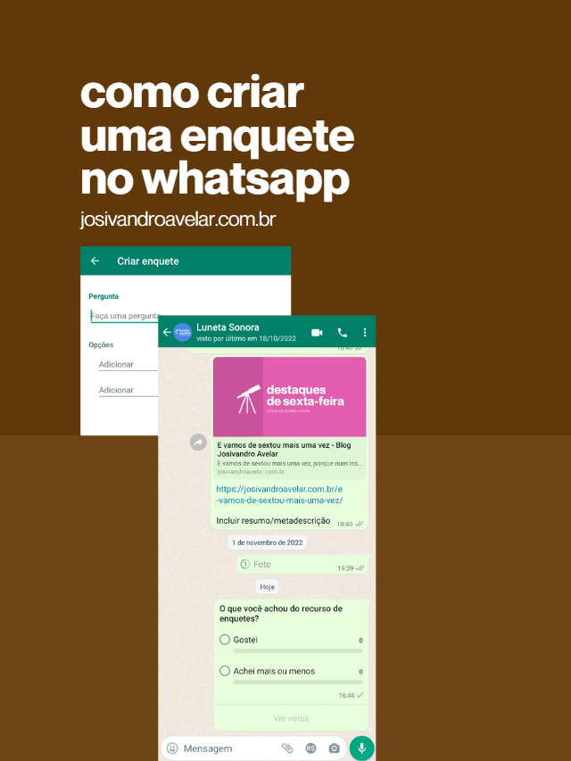 Como criar uma enquete no WhatsApp