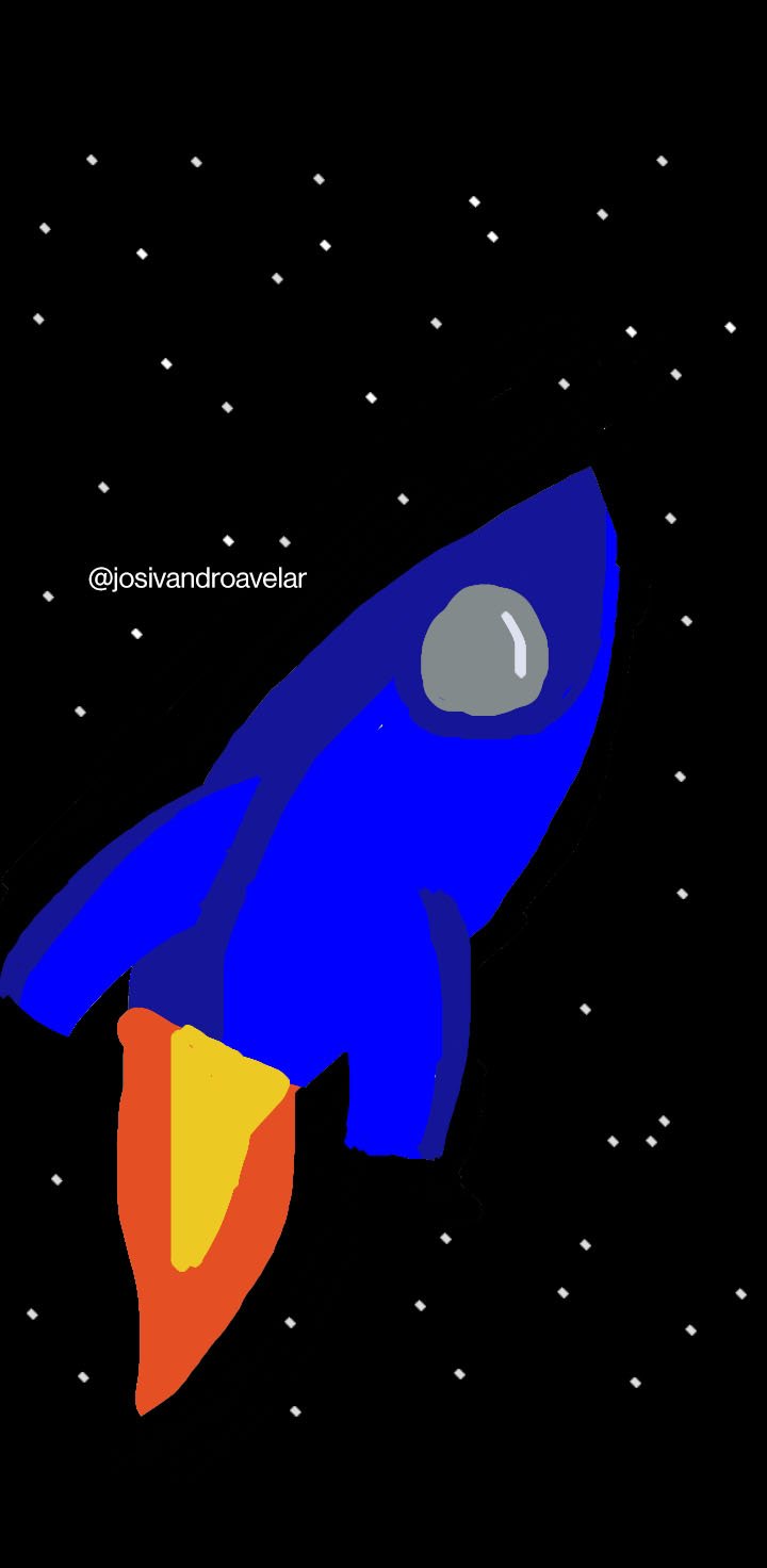 Artes digitais: ao infinito e além! 1 Um foguete no infinito do céu, além do limite do universo.