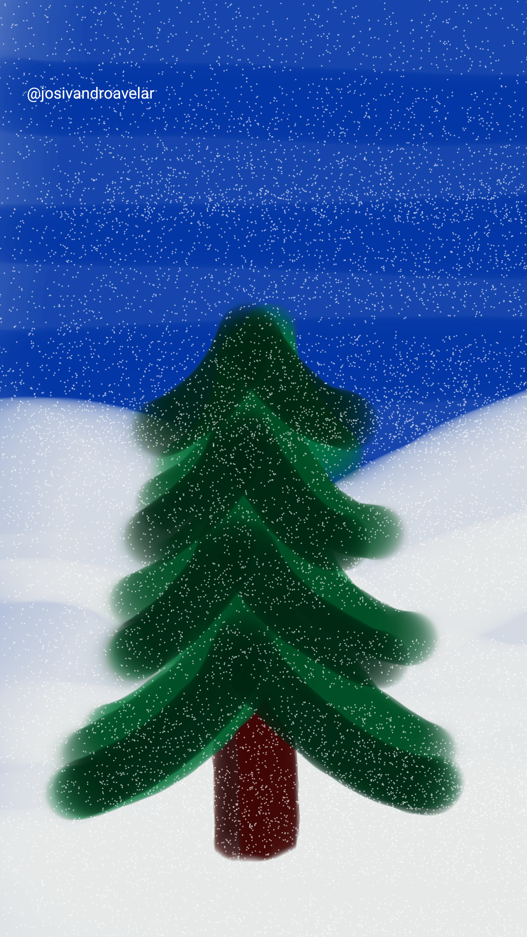 Artes digitais: árvore de Natal 1 Desenho de uma árvore de Natal.