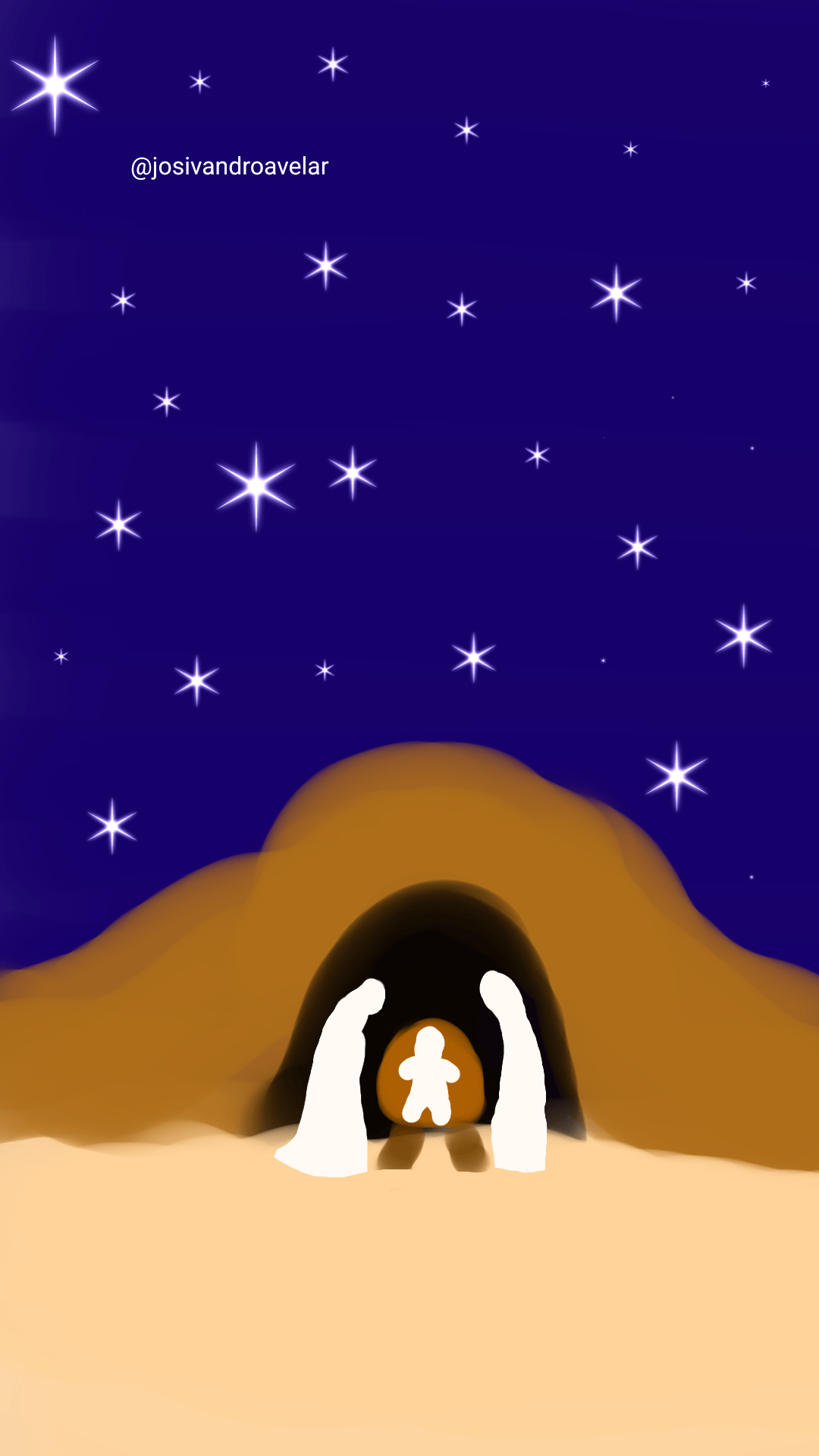 Artes digitais: a Boa Nova 1 Lhes trago a imagem da Boa Nova, um cenário representando um presépio.