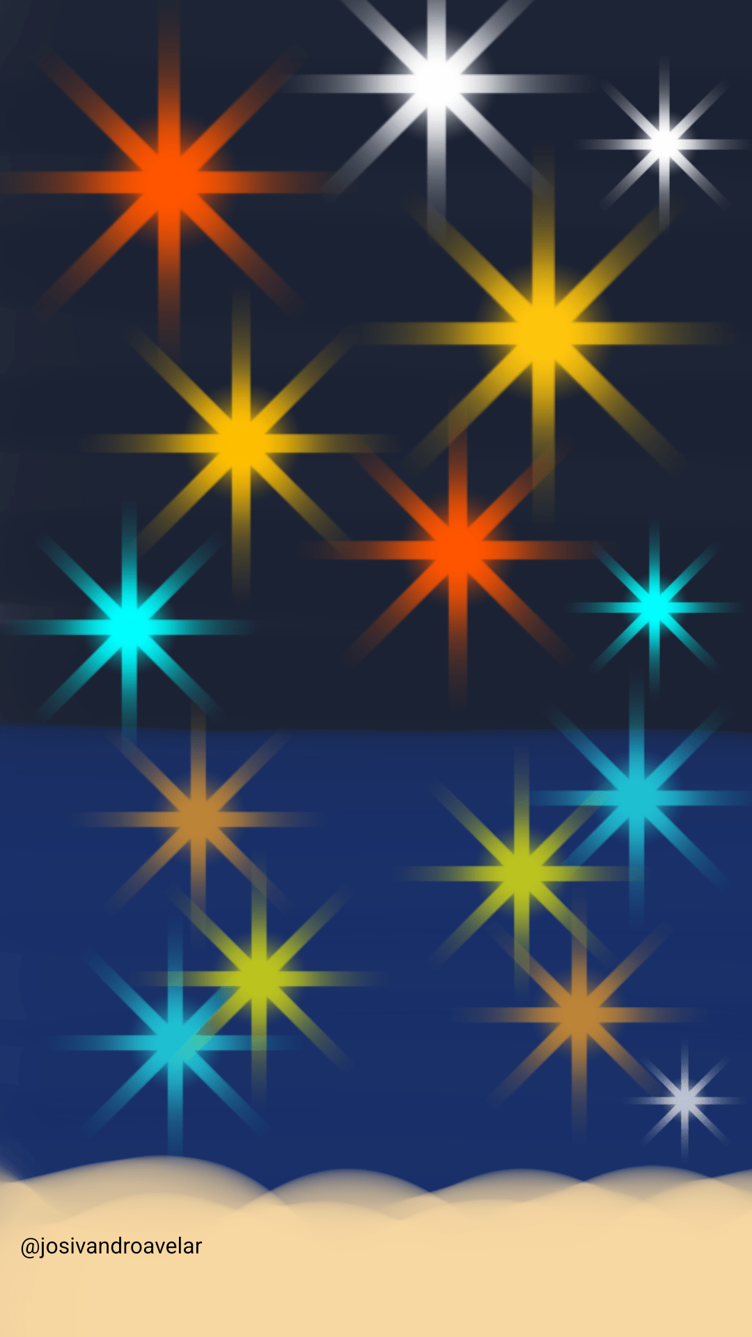 Artes digitais: céu iluminado 1 Desenho de um céu iluminado.