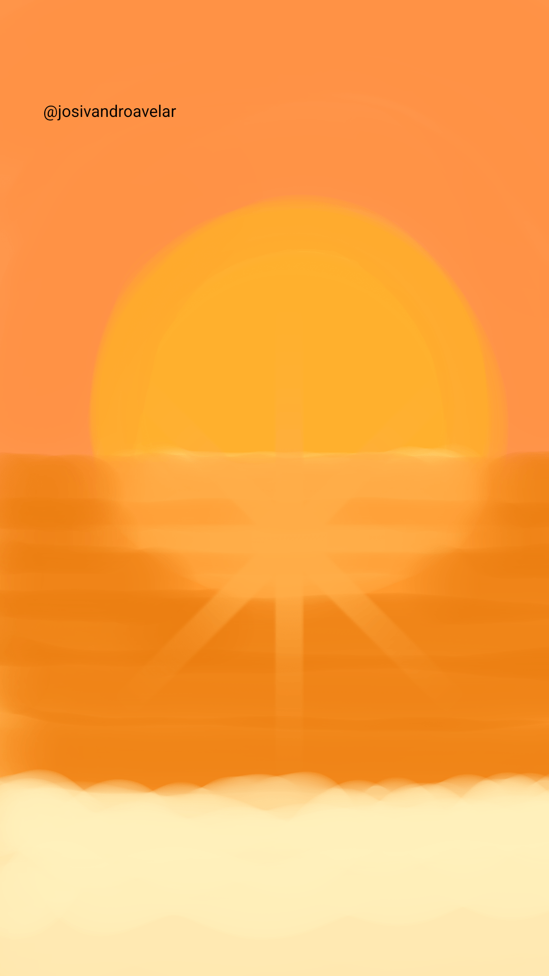 Artes digitais: o Sol há de brilhar 1 Desenho de um nascer do Sol. O Sol há de brilhar em 2023.