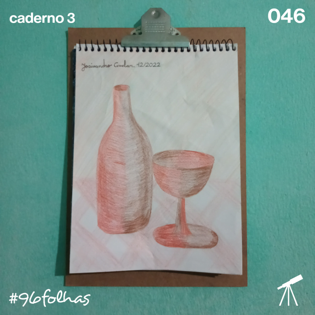 #96folhas- Brinde 1 Desenho de um brinde. Amassado, mas um brinde.