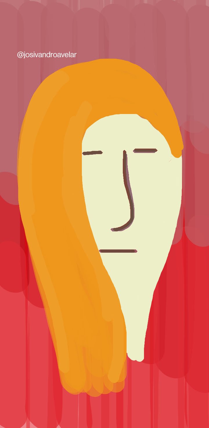 Artes digitais: menina de cabelo laranja 1 Desenho da menina de cabelo laranja.