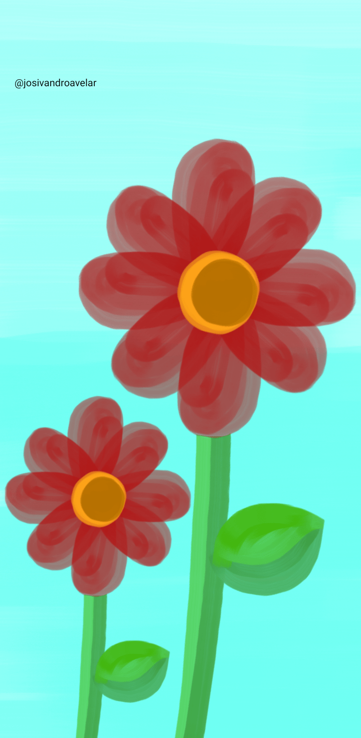 Artes digitais: flores em aquarela 1 Desenho de flores em aquarela.