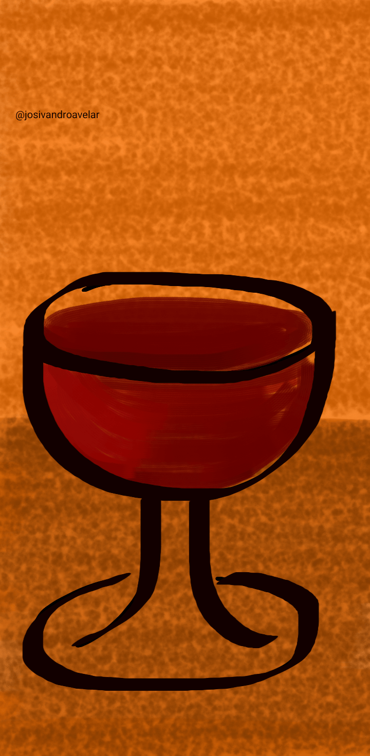 Artes digitais: taça 1 Uma taça de vinho.