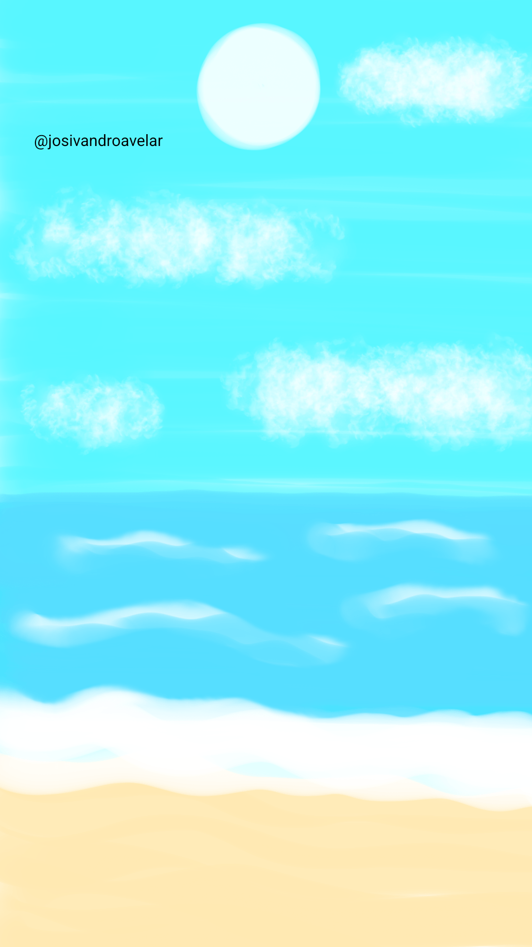Artes digitais: Sol e praia 1 Verão, Sol e praia. Mais um desenho de um cenário praiano.
