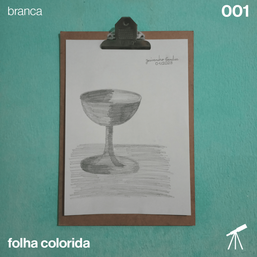 #FolhaBranca - Taça 1 Desenho de uma taça em uma folha branca, feito com lápis grafite 5B.