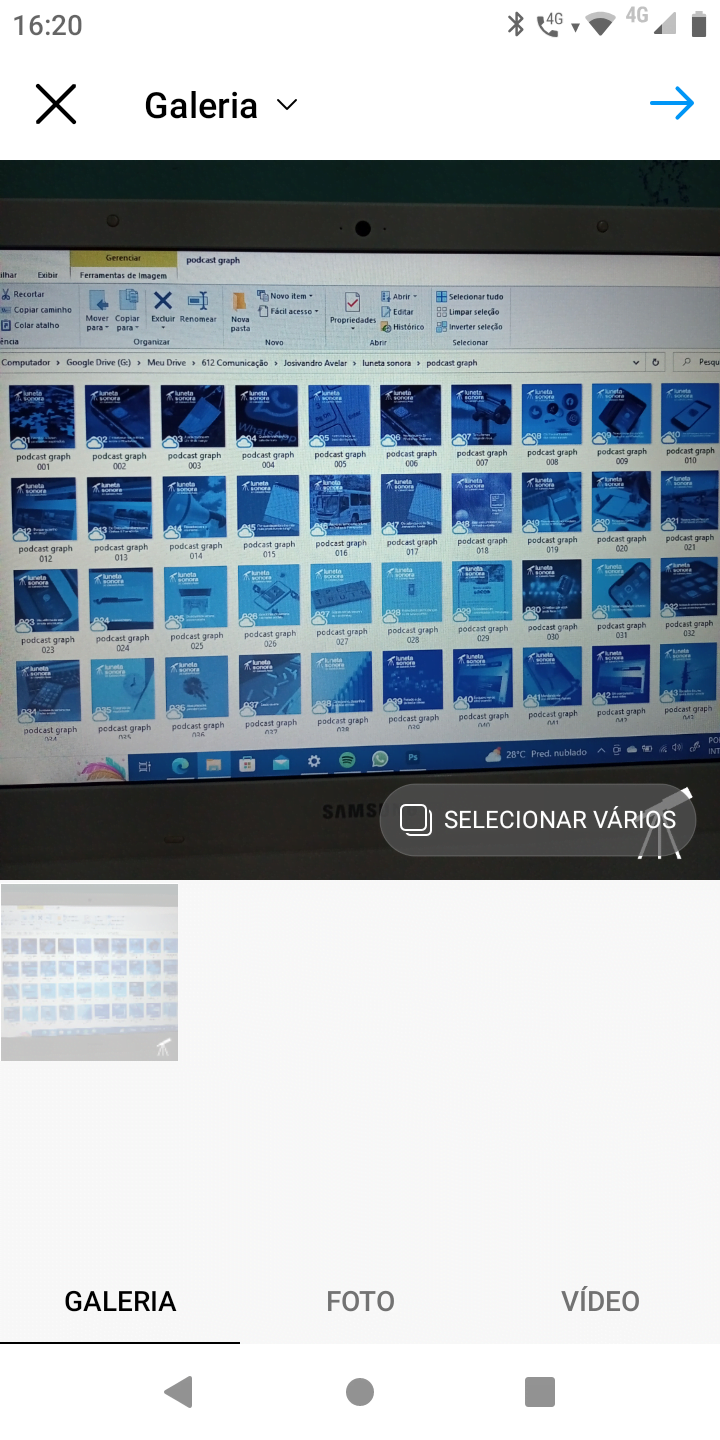 Como agendar um post no aplicativo do Instagram 1 Print do momento em que eu postava no Luneta Sonora no Instagram.