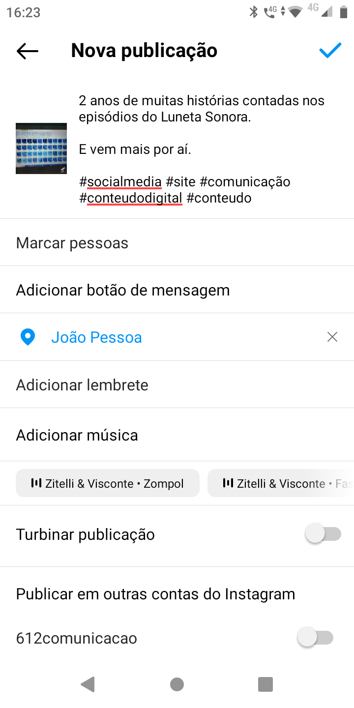 Como agendar um post no aplicativo do Instagram 2 Screenshot 20230228 162318