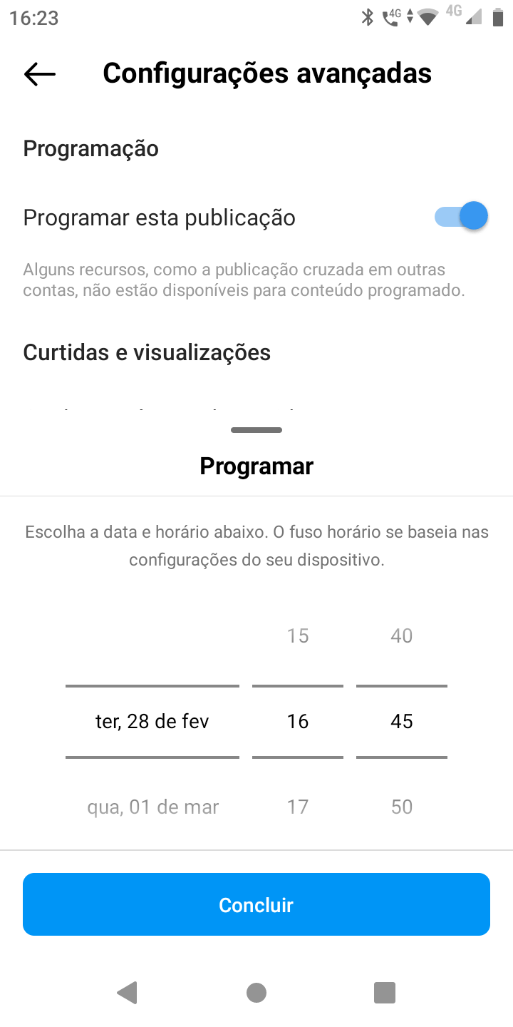 Como agendar um post no aplicativo do Instagram 5 Screenshot 20230228 162352
