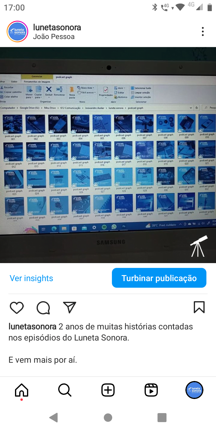 Como agendar um post no aplicativo do Instagram 10 Post programado do Luneta Sonora no ar.