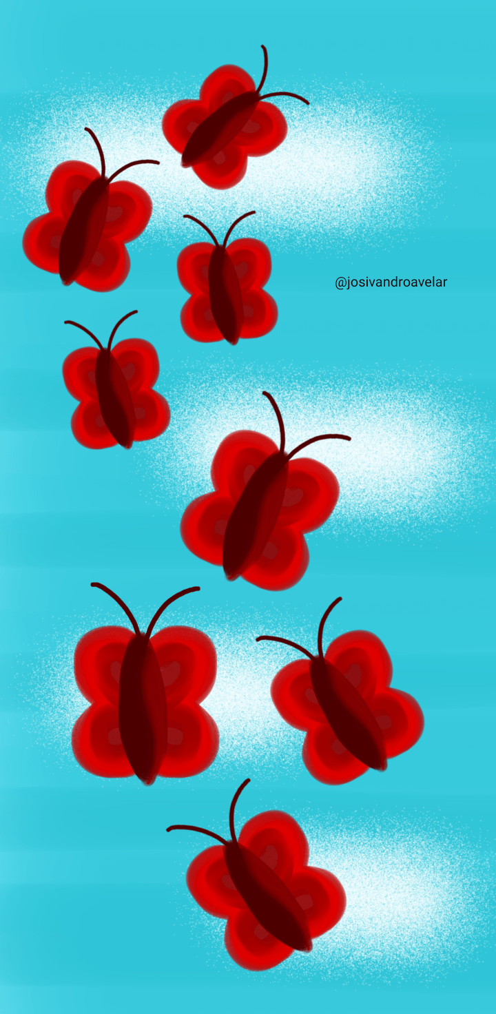 Artes digitais: as oito borboletas 1 O desenho das oito borboletas.