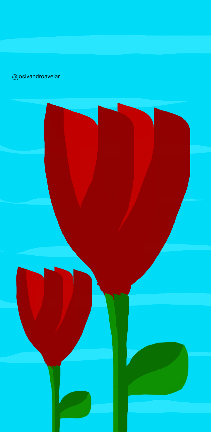 Artes digitais: outros traços 1 Uma flor em outros traços.