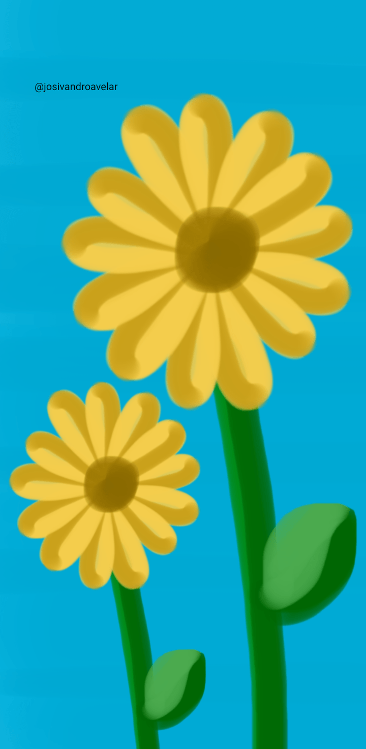 Artes digitais: girassóis 2 1 Desenho de girassóis.