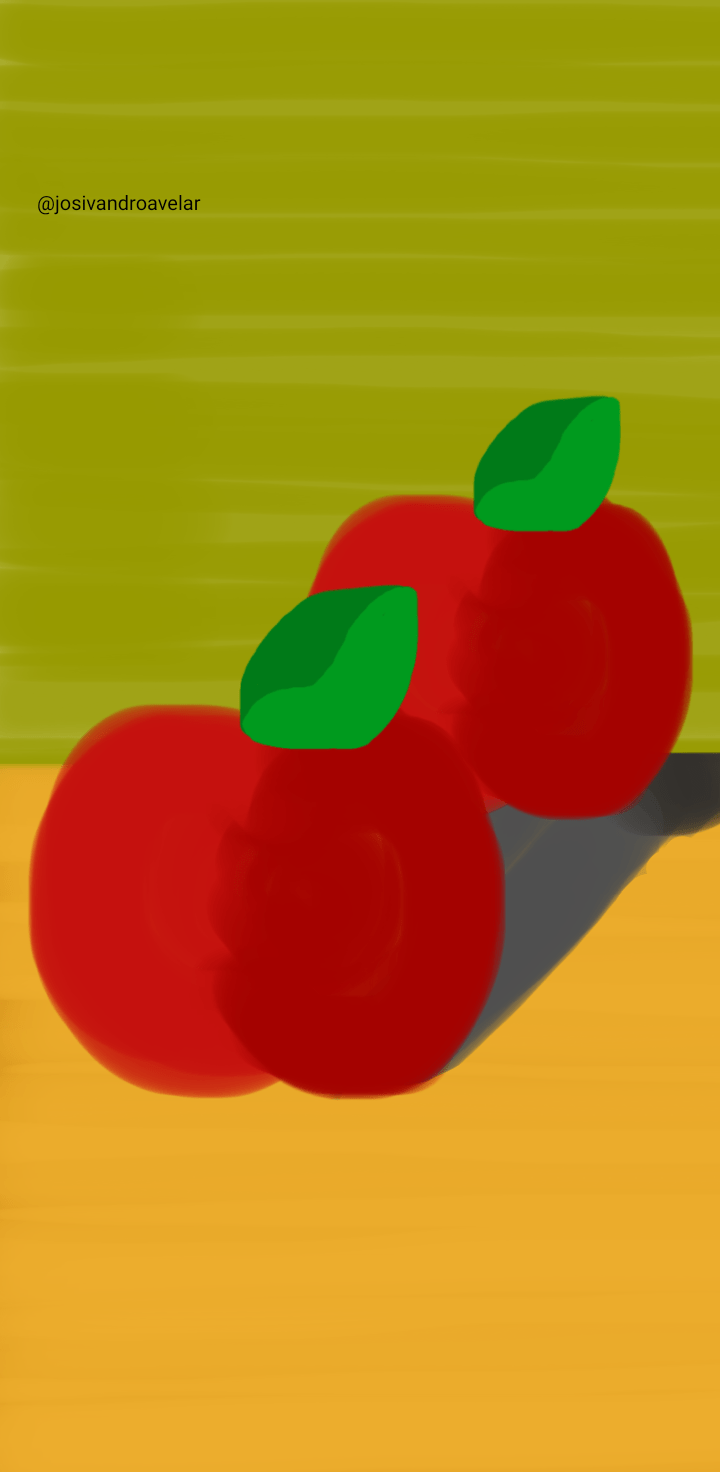 Artes digitais: maçãs 1 Desenho de maçãs, para retomar a rotina diária.