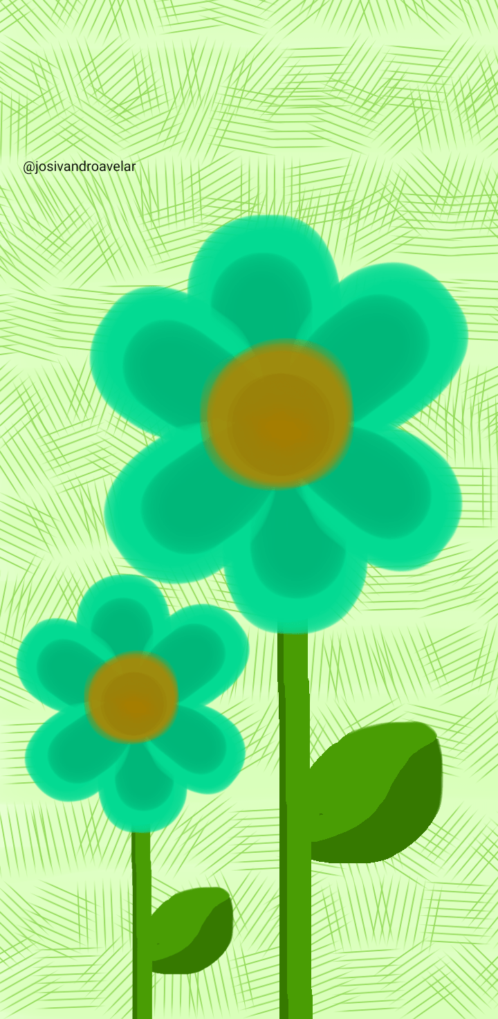 Artes digitais: flores verdes 1 Flores verdes, sobre fundo verde.