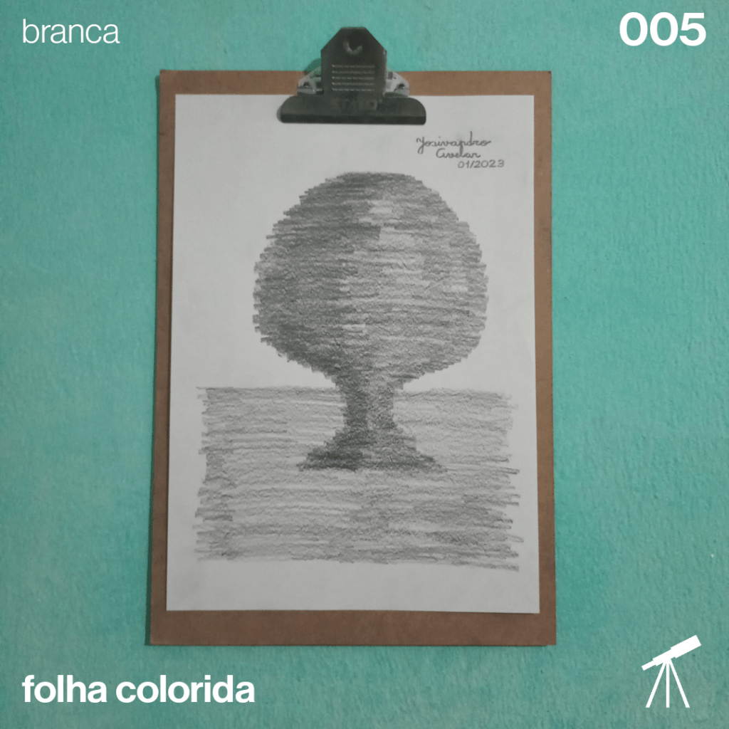#FolhaBranca - Árvore 1 Desenho de uma árvore, que eu fiz com o mais grosso dos lápis grafite, o 8B.