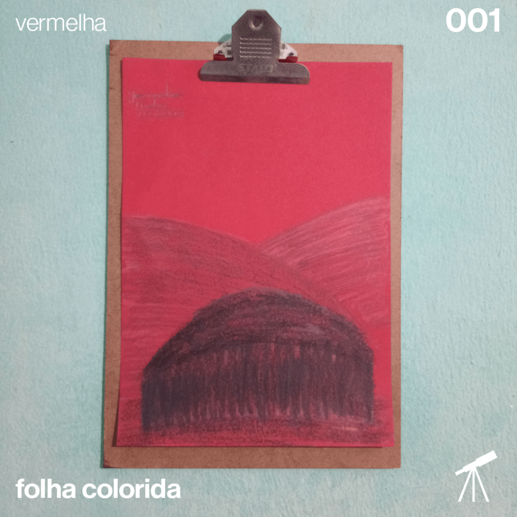 #FolhaVermelha - Oca 1 Primeiro desenho que eu fiz em uma folha de cor vermelha: uma oca.