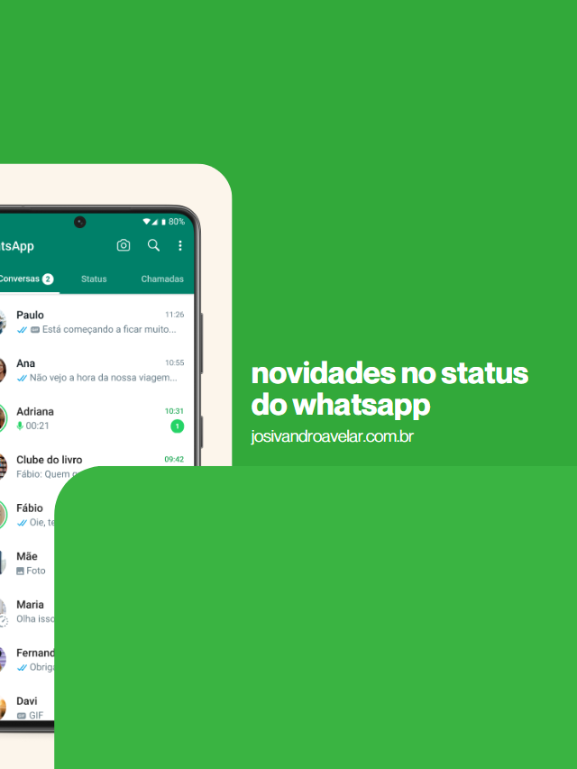 Novidades no status do WhatsApp