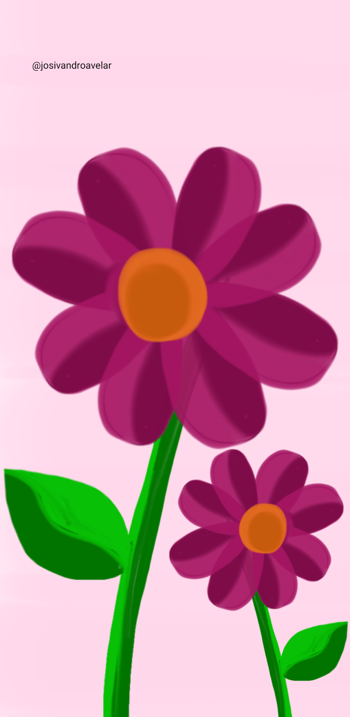 Artes digitais: teste com flores 1 Desenho de teste com flores, primeiro que eu fiz no aplicativo Ibis Paint.