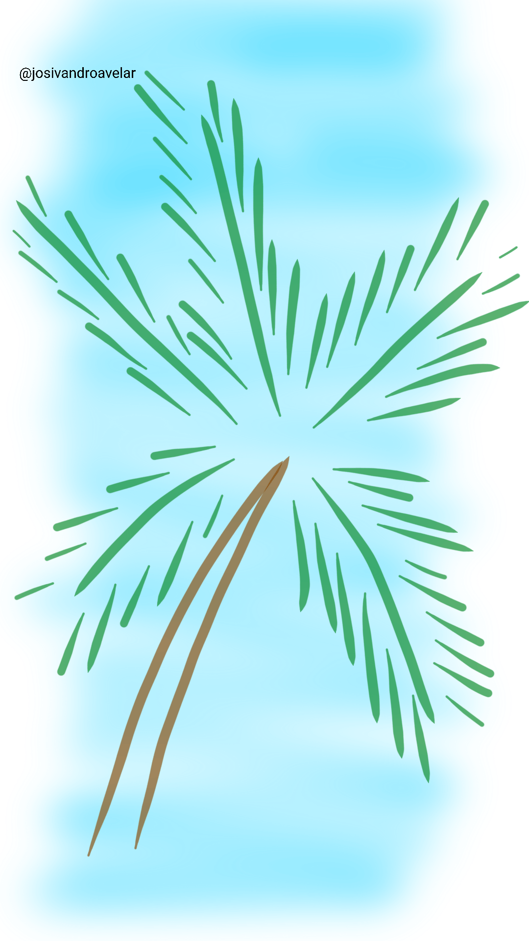 Artes digitais: coqueiro 1 Desenho de um coqueiro simples.