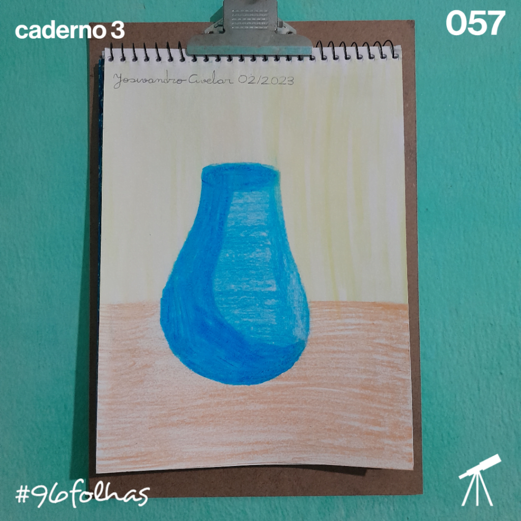 #96folhas- Vaso azul 1 Desenho de um vaso azul.