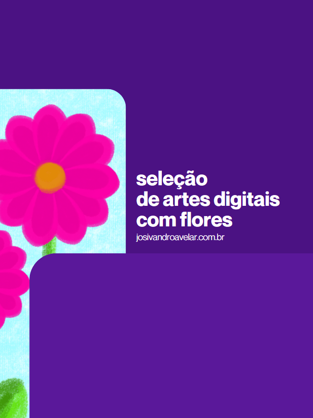 Seleção de artes digitais com flores