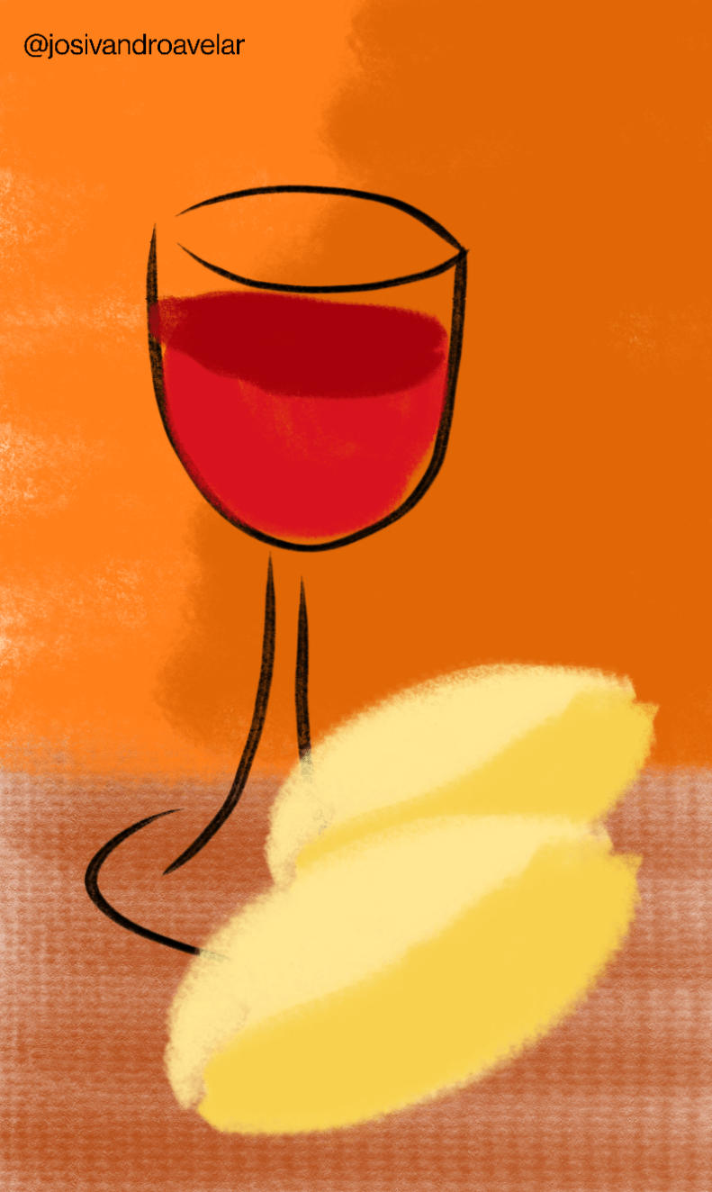 Artes digitais: pão e vinho 1 Pão e vinho.