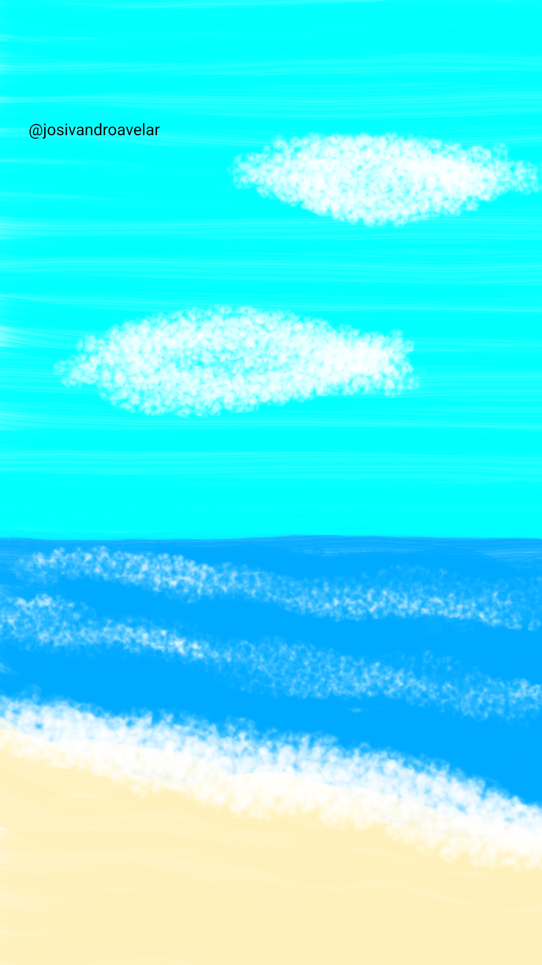 Artes digitais: praia 1 Desenho de uma praia.