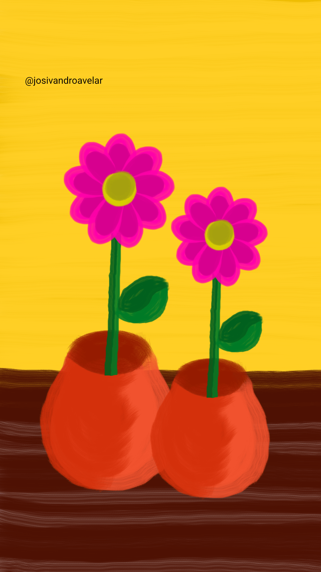 Artes digitais: vasos 1 Desenho de vasos com flores.