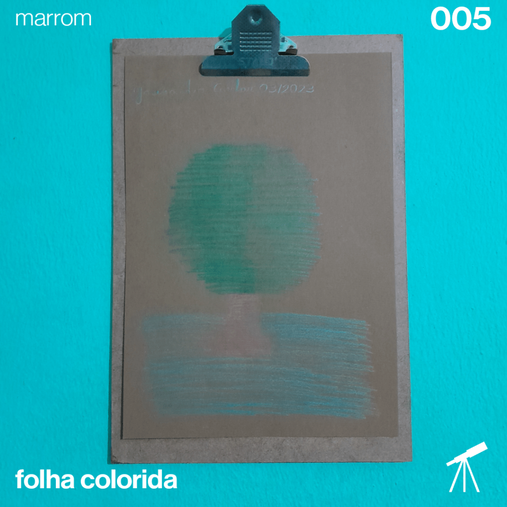 #FolhaMarrom - Árvore 1 Desenho de uma árvore em folha marrom feito com lápis metálico.