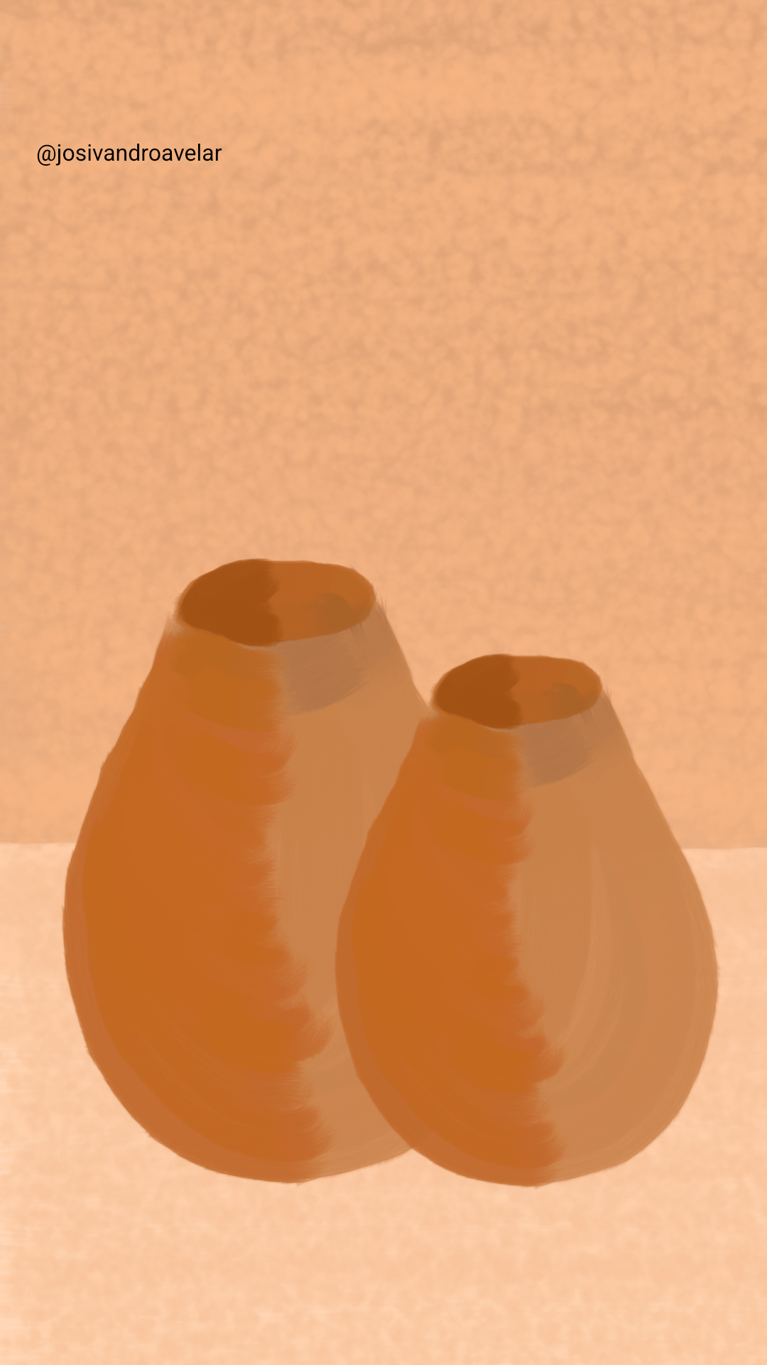 Artes digitais: vasos de barro 1 Desenho de vasos de barro.