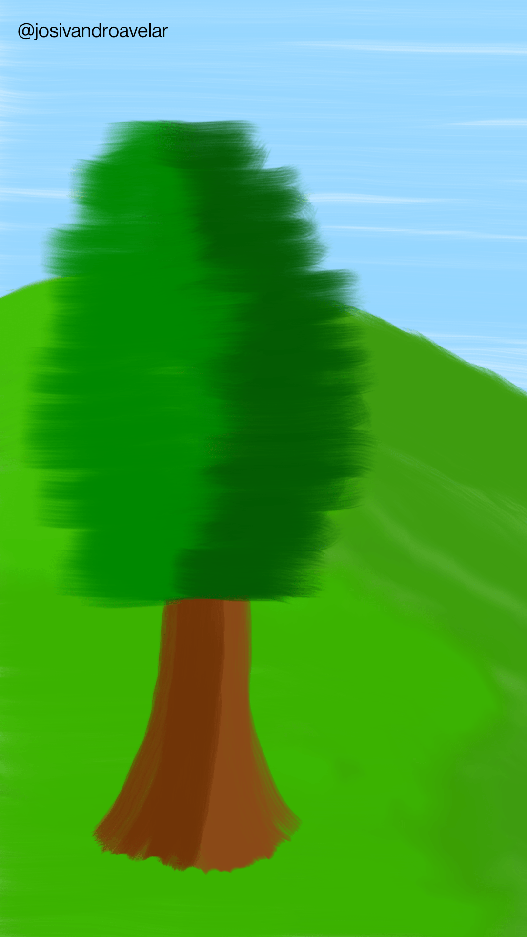 Artes digitais: uma árvore no campo 1 Uma árvore no campo.