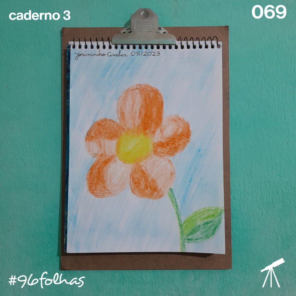 #96folhas- Flor alaranjada 1 Desenho de uma flor alaranjada.