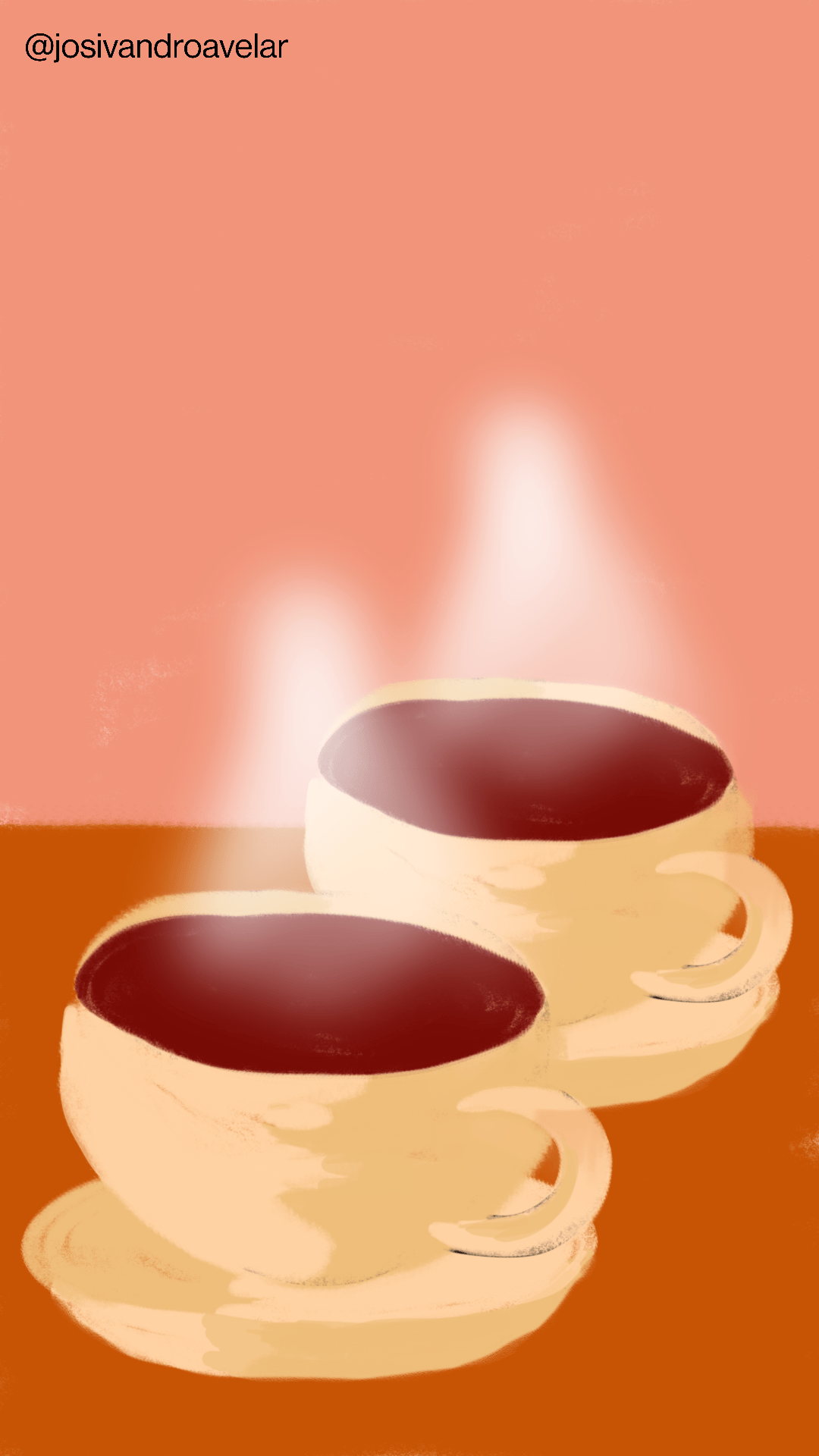 Artes digitais: dois cafés 1 Trouxe dois cafés para nós.