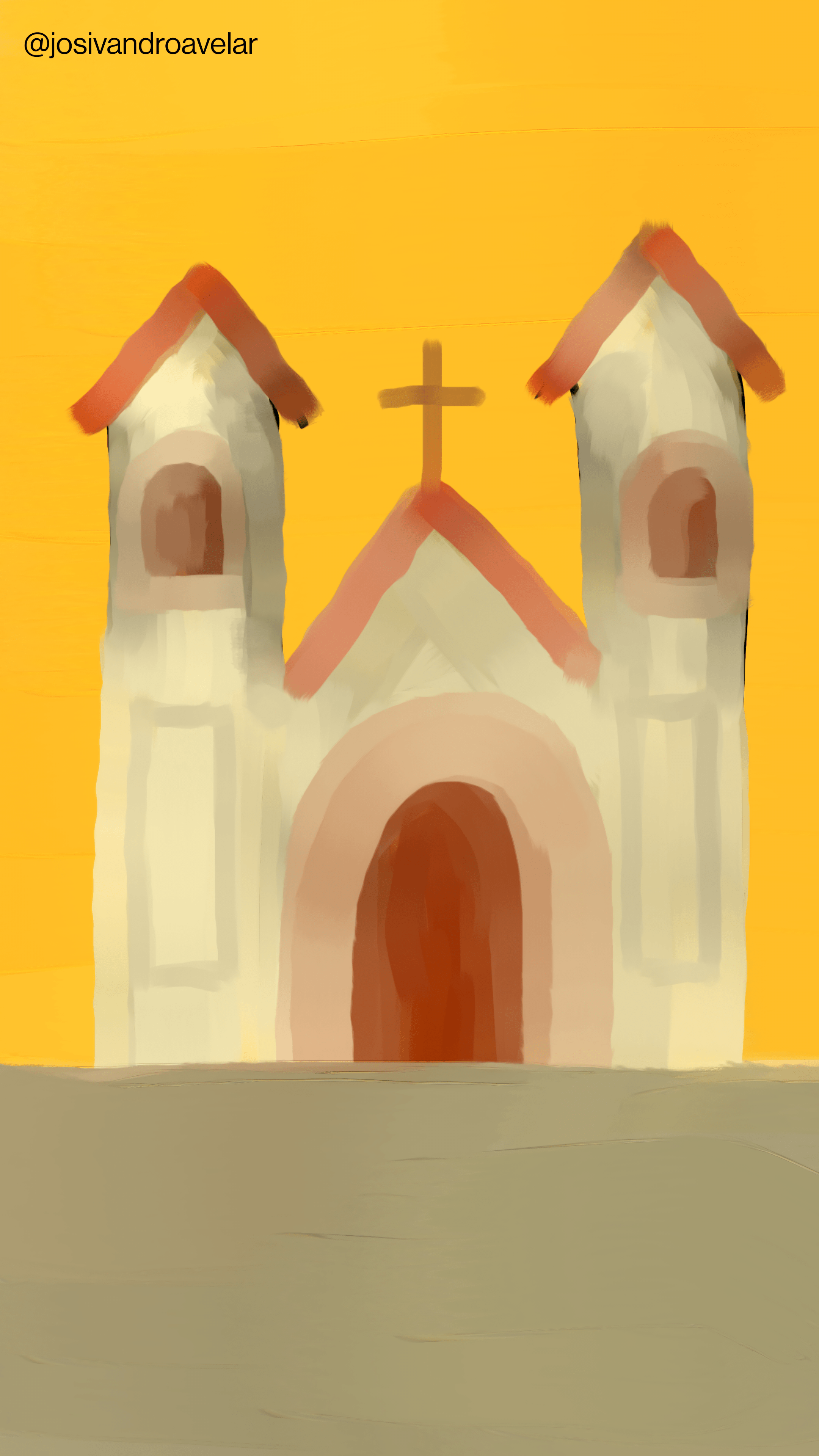 Artes digitais: catedral 1 Desenho de uma catedral.