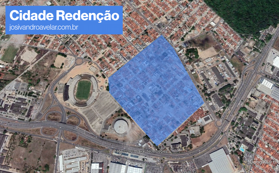 Cidade Redenção: o meu lugar memorável 1 Mapa da área da Cidade Redenção, no Cristo Redentor.