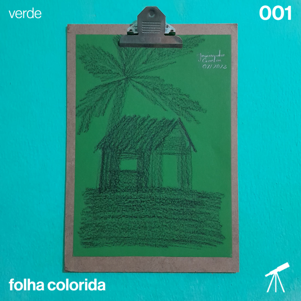 #FolhaVerde - Palhoça 1 Desenho de uma palhoça.