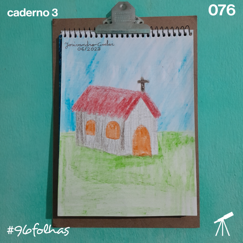 #96folhas- Capela 1 Desenho de uma capela.