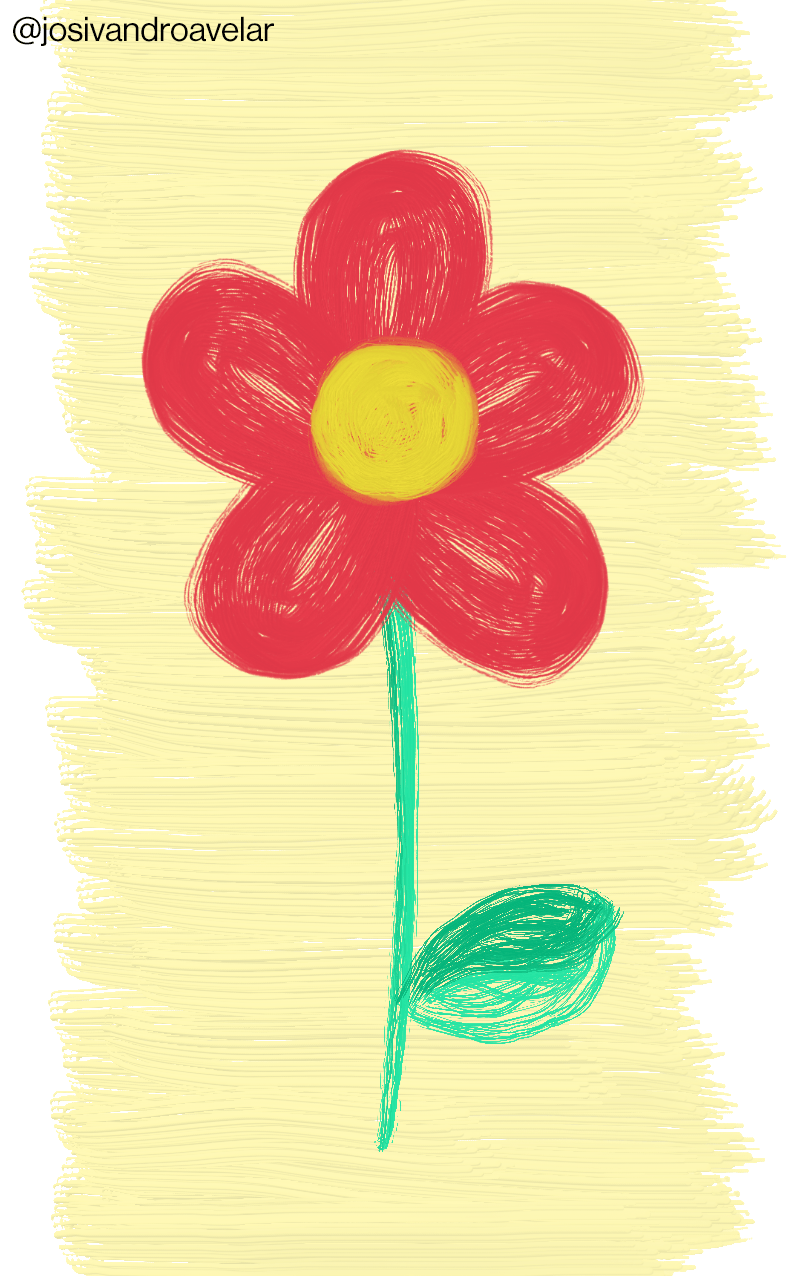Artes digitais: flor pincelada 1 Desenho de uma flor pincelada.