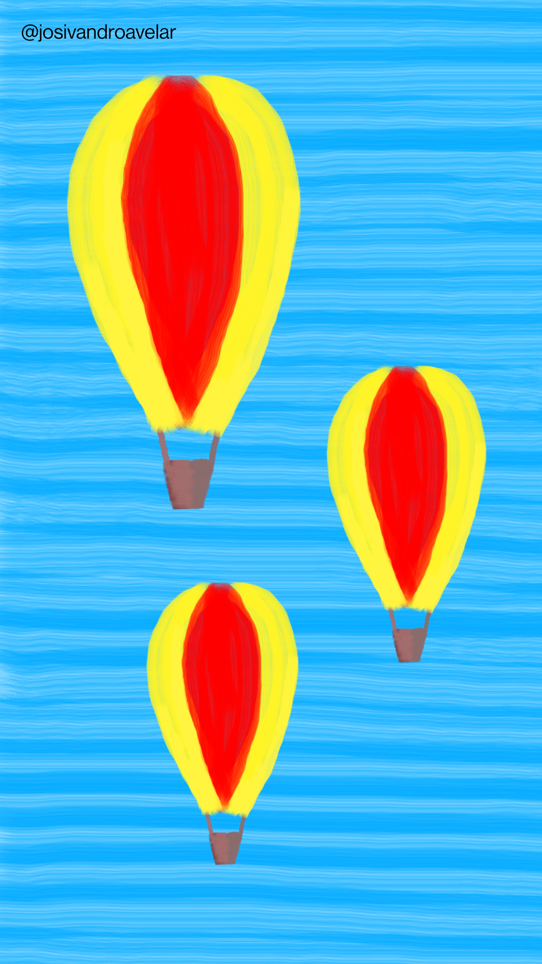 Artes digitais: balões coloridos 1 Voando nos balões coloridos.