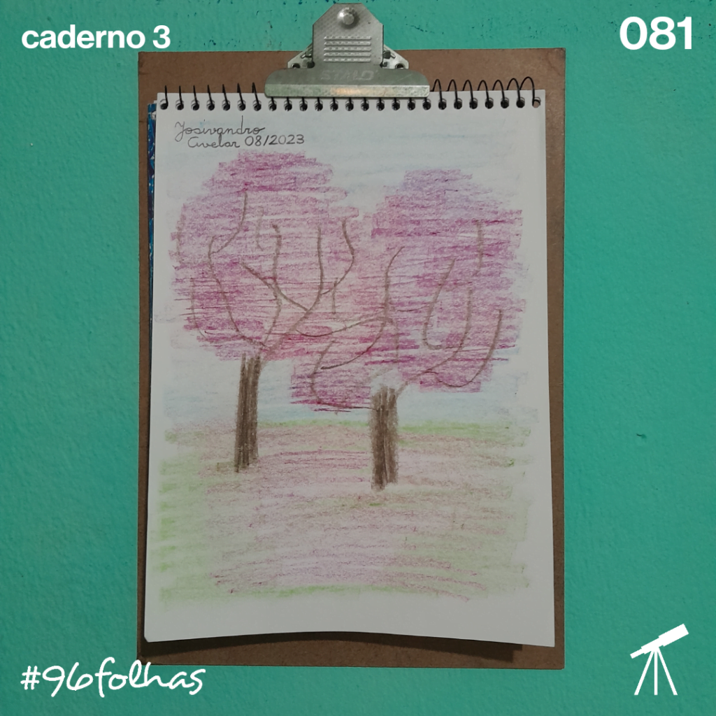 #96folhas- Ipês rosas 1 Desenho de ipês rosas.