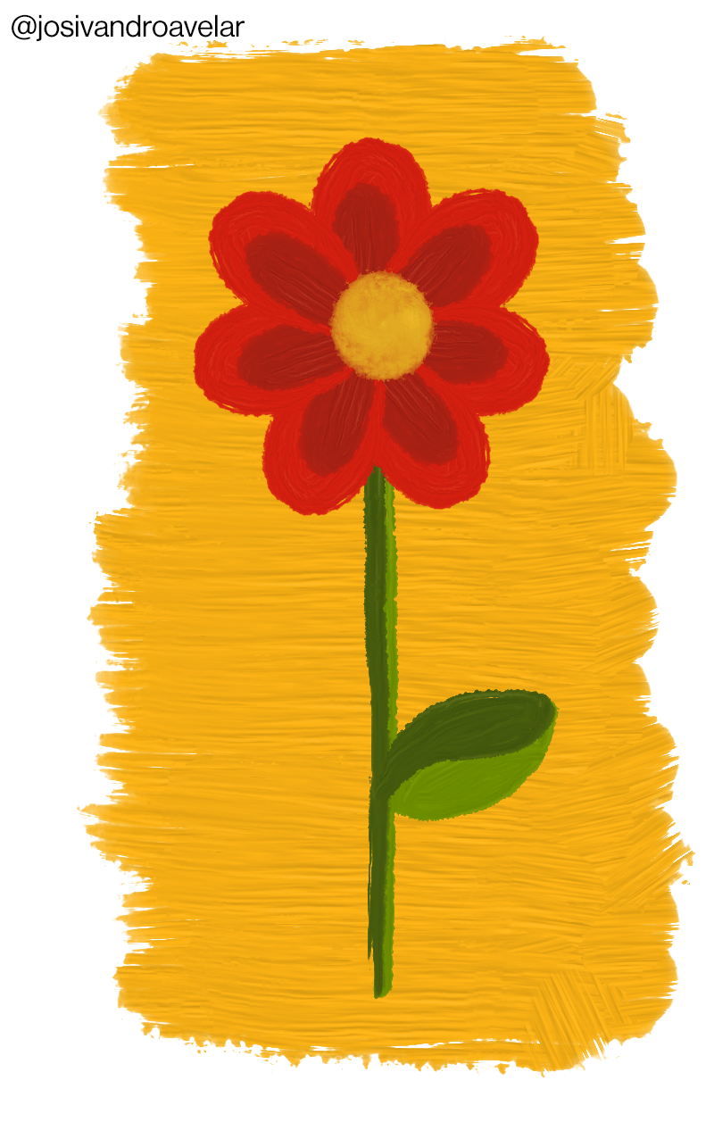 Artes digitais: flor em óleo sobre tela 1 Flor em óleo sobre tela.