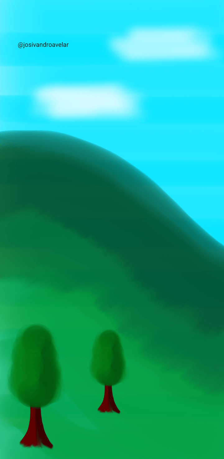 Artes digitais: no infinito 1 Desenho de uma paisagem no infinito.