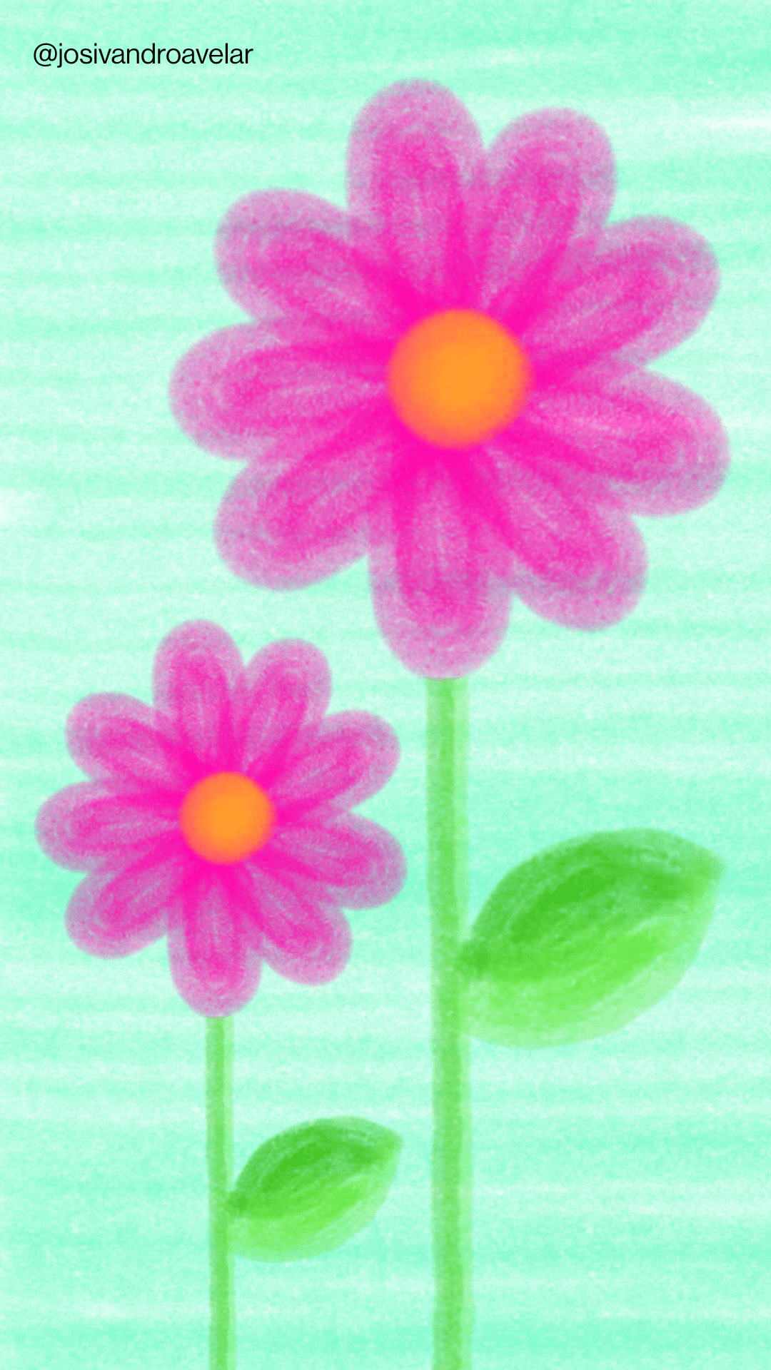 Artes digitais: flores feitas em pastel 1 arte 0133