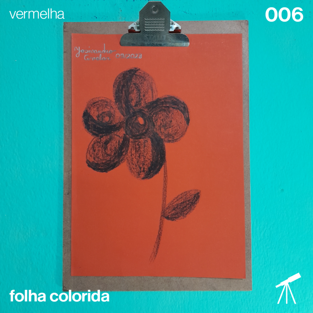 #FolhaVermelha - Flor solitária 1 Desenho de uma rosa solitária.