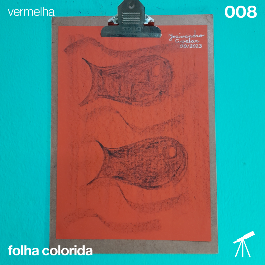 #FolhaVermelha - Fundo do mar 1 Desenho de peixes nadando no fundo do mar.